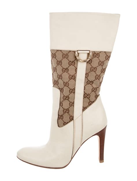 gucci web trim boots|gucci high heel boots.